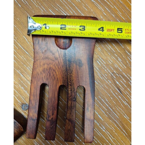 Lipper International Wooden Salad Bowl Set With Serving Forks - 4 Piece Acacia W - Picture 13 of 14